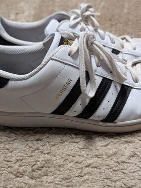 adidas White and Black Superstar Men's Sneakers